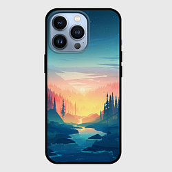 Чехол для iPhone 13 Pro Лес, цвет: 3D-черный