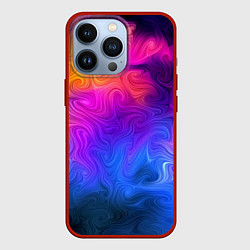 Чехол для iPhone 13 Pro Узор цвета, цвет: 3D-красный