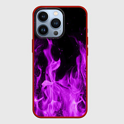 Чехол для iPhone 13 Pro Фиолетовый огонь, цвет: 3D-красный