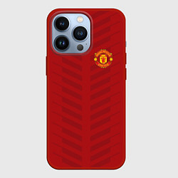 Чехол для iPhone 13 Pro Manchester United: Red Lines, цвет: 3D-красный