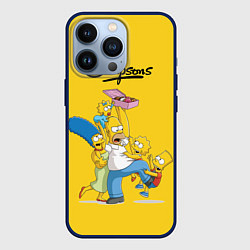 Чехол для iPhone 13 Pro Simpsons Family, цвет: 3D-тёмно-синий