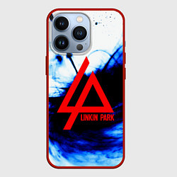 Чехол для iPhone 13 Pro Linkin Park blue smoke, цвет: 3D-красный