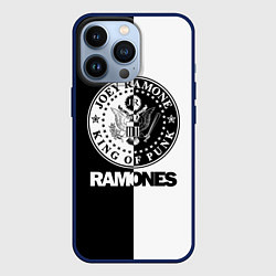 Чехол для iPhone 13 Pro Ramones B&W, цвет: 3D-тёмно-синий