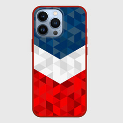Чехол для iPhone 13 Pro Форма России, цвет: 3D-красный