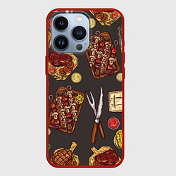 Чехол для iPhone 13 Pro Шашлычное раздолье, цвет: 3D-красный