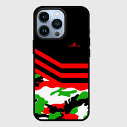 Чехол для iPhone 13 Pro CS:GO Red Camo, цвет: 3D-черный