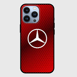 Чехол для iPhone 13 Pro Mercedes: Red Carbon, цвет: 3D-черный