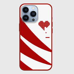 Чехол для iPhone 13 Pro Игра в сердца, цвет: 3D-красный