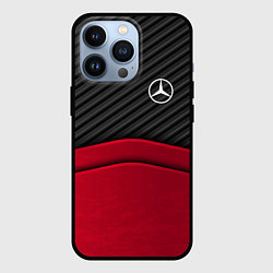 Чехол для iPhone 13 Pro Mercedes Benz: Red Carbon, цвет: 3D-черный