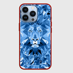 Чехол для iPhone 13 Pro Сине-бело-голубой лев, цвет: 3D-красный