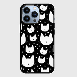 Чехол для iPhone 13 Pro Love Cats Pattern, цвет: 3D-черный