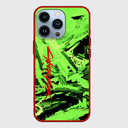 Чехол для iPhone 13 Pro Cyberpunk 2077: Green Breaks, цвет: 3D-красный