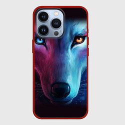 Чехол для iPhone 13 Pro Волчий взгляд, цвет: 3D-красный