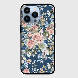 Чехол для iPhone 13 Pro Цветущие розы, цвет: 3D-черный