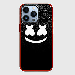 Чехол для iPhone 13 Pro Marshmello Black, цвет: 3D-красный