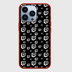 Чехол для iPhone 13 Pro Twitch: Black Pattern, цвет: 3D-красный