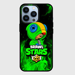 Чехол для iPhone 13 Pro BRAWL STARS LEON ЛЕОН ЗЕЛЁНЫЙ ОГОНЬ, цвет: 3D-черный