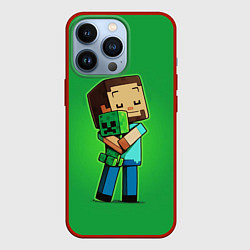 Чехол для iPhone 13 Pro MINECRAFT, цвет: 3D-красный
