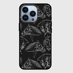 Чехол для iPhone 13 Pro Кони, цвет: 3D-черный