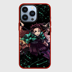 Чехол для iPhone 13 Pro KIMETSU NO YAIBA, цвет: 3D-красный