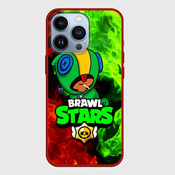 Чехол для iPhone 13 Pro BRAWL STARS LEON, цвет: 3D-красный