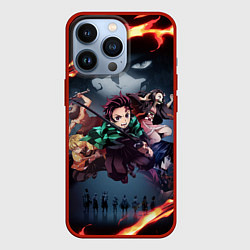 Чехол для iPhone 13 Pro KIMETSU NO YAIBA, цвет: 3D-красный