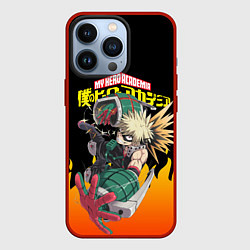 Чехол для iPhone 13 Pro MY HERO ACADEMIA яркое пламя, цвет: 3D-красный