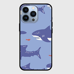Чехол для iPhone 13 Pro Акулий косяк, цвет: 3D-черный
