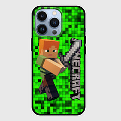 Чехол для iPhone 13 Pro MINECRAFT, цвет: 3D-черный