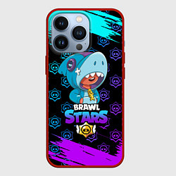 Чехол для iPhone 13 Pro Brawl stars leon shark, цвет: 3D-красный