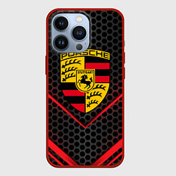 Чехол для iPhone 13 Pro PORSCHE, цвет: 3D-красный