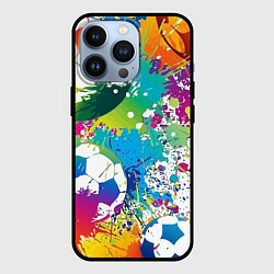 Чехол для iPhone 13 Pro Football Paints, цвет: 3D-черный