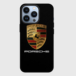 Чехол для iPhone 13 Pro PORSCHE, цвет: 3D-черный