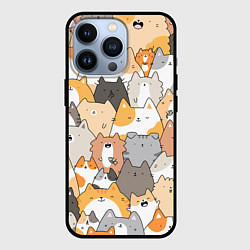 Чехол для iPhone 13 Pro Кошачья стая, цвет: 3D-черный
