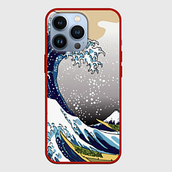 Чехол для iPhone 13 Pro The great wave off kanagawa, цвет: 3D-красный