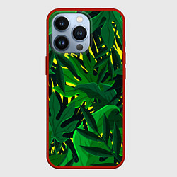 Чехол для iPhone 13 Pro В джунглях, цвет: 3D-красный