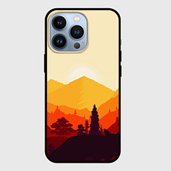 Чехол для iPhone 13 Pro Горы закат пейзаж лиса арт, цвет: 3D-черный