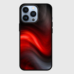 Чехол для iPhone 13 Pro BLACK RED WAVES АБСТРАКЦИЯ, цвет: 3D-черный