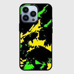 Чехол для iPhone 13 Pro Желто-зеленый, цвет: 3D-черный