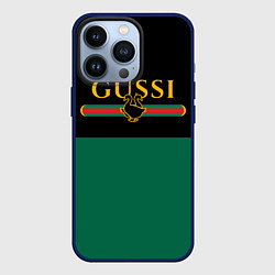 Чехол для iPhone 13 Pro GUSSI ГУСИ, цвет: 3D-тёмно-синий