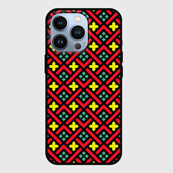 Чехол для iPhone 13 Pro Abstract cross armor, цвет: 3D-черный