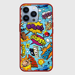 Чехол для iPhone 13 Pro Pop art comics, цвет: 3D-красный