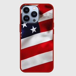 Чехол для iPhone 13 Pro США USA, цвет: 3D-красный