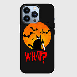 Чехол для iPhone 13 Pro What Cat Halloween, цвет: 3D-черный