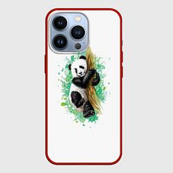 Чехол для iPhone 13 Pro Панда, цвет: 3D-красный