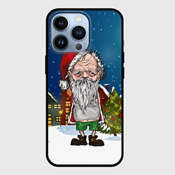 Чехол для iPhone 13 Pro Уставший Санта, цвет: 3D-черный