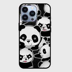Чехол для iPhone 13 Pro Смешные панды, цвет: 3D-черный