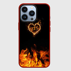 Чехол для iPhone 13 Pro BTS, цвет: 3D-красный