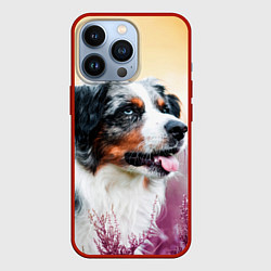 Чехол для iPhone 13 Pro Австралийская Овчарка, цвет: 3D-красный