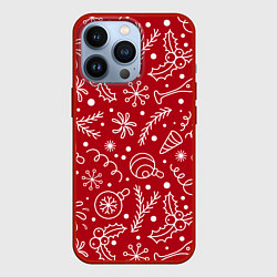 Чехол для iPhone 13 Pro Новогоднее настроение, цвет: 3D-красный